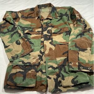 US Military Woodland Camo BDU Field Jacket Ripstop Medium Regular